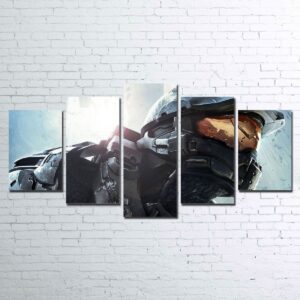 Master Chief Gaming 5 Panel Canvas Art Wall Decor