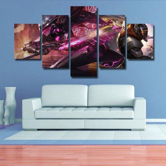 Master Yi Fiora - Gaming 5 Panel Canvas Art Wall Decor Master Yi Fiora - Gaming 5 Panel Canvas Art Wall Decor