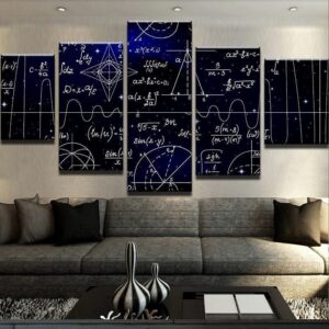 Mathematical Universe - Abstract 5 Panel Canvas Art Wall Decor