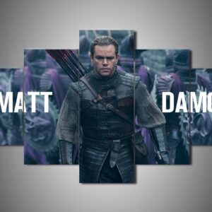 Matt Damon 1 - Famous Person 5 Panel Canvas Art Wall Decor