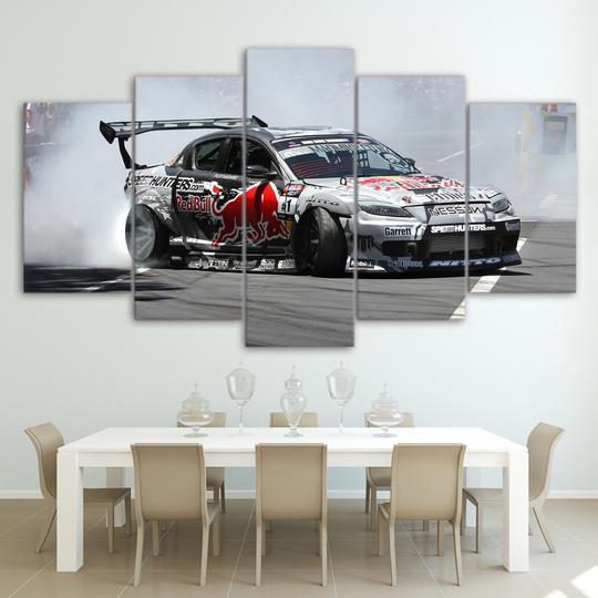Mazda Rx8 Drift Car - Automative 5 Panel Canvas Art Wall Decor Mazda Rx8 Drift Car - Automative 5 Panel Canvas Art Wall Decor