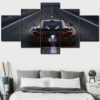 McLaren P1 Back View Black And Red Car - 5 Panel Canvas Art Wall Decor