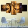Meditate With Buddha - Religion 5 Panel Canvas Art Wall Decor