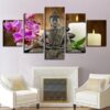 Meditating Buddha 2 - Religion 5 Panel Canvas Art Wall Decor