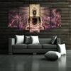 Meditating Buddha - Religion 5 Panel Canvas Art Wall Decor