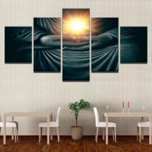 Meditation Power - Religion 5 Panel Canvas Art Wall Decor