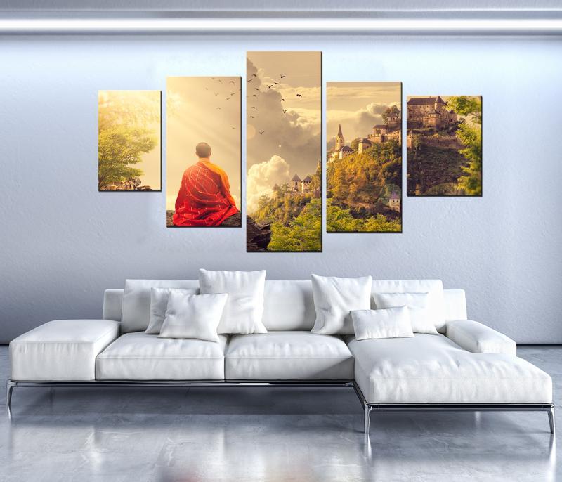 Meditation - Religion 5 Panel Canvas Art Wall Decor Meditation - Religion 5 Panel Canvas Art Wall Decor