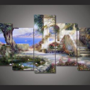 Mediterranean sailing - Abstract 5 Panel Canvas Art Wall Decor