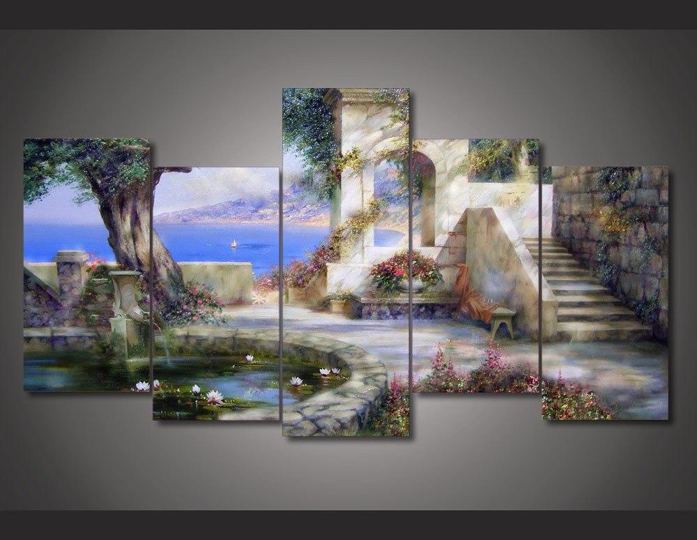 Mediterranean sailing - Abstract 5 Panel Canvas Art Wall Decor Mediterranean sailing - Abstract 5 Panel Canvas Art Wall Decor