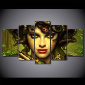Medusa - Abstract 5 Panel Canvas Art Wall Decor