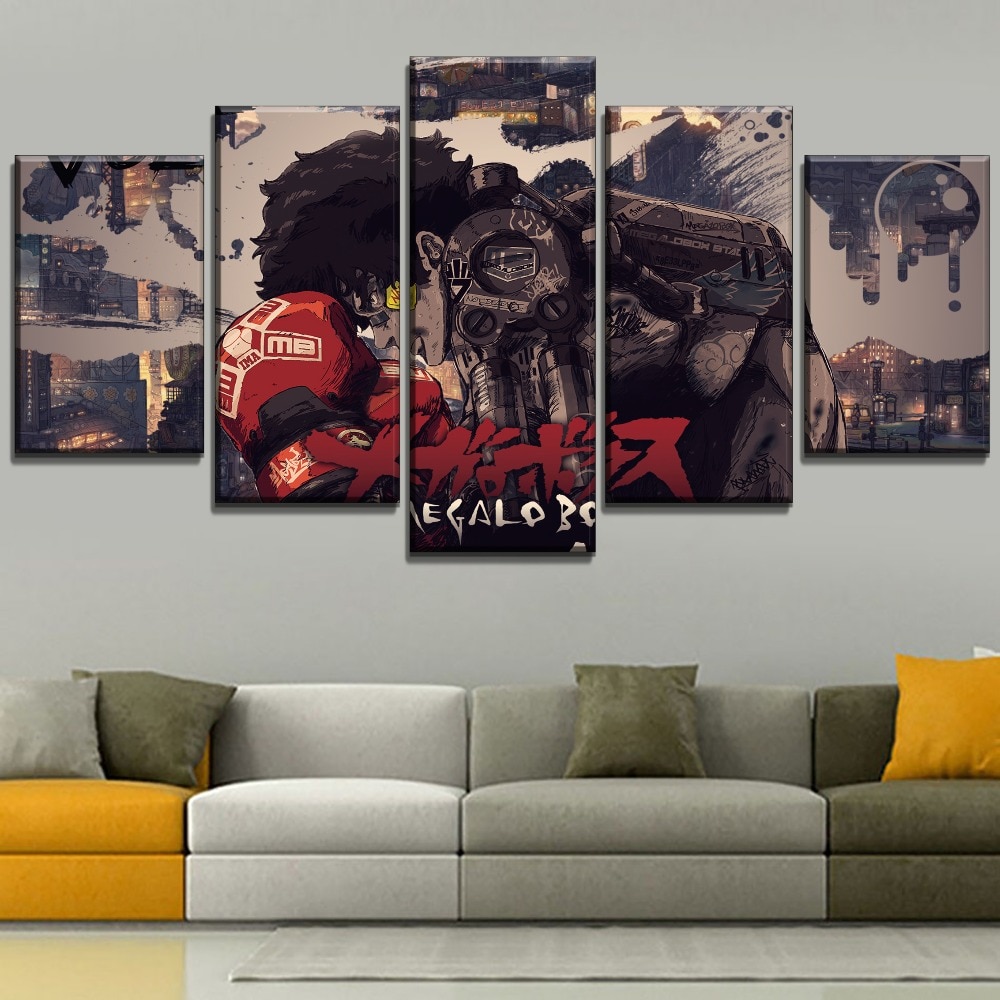 Megalo Box Joe Anime - 5 Panel Canvas Art Wall Decor Megalo Box Joe Anime - 5 Panel Canvas Art Wall Decor