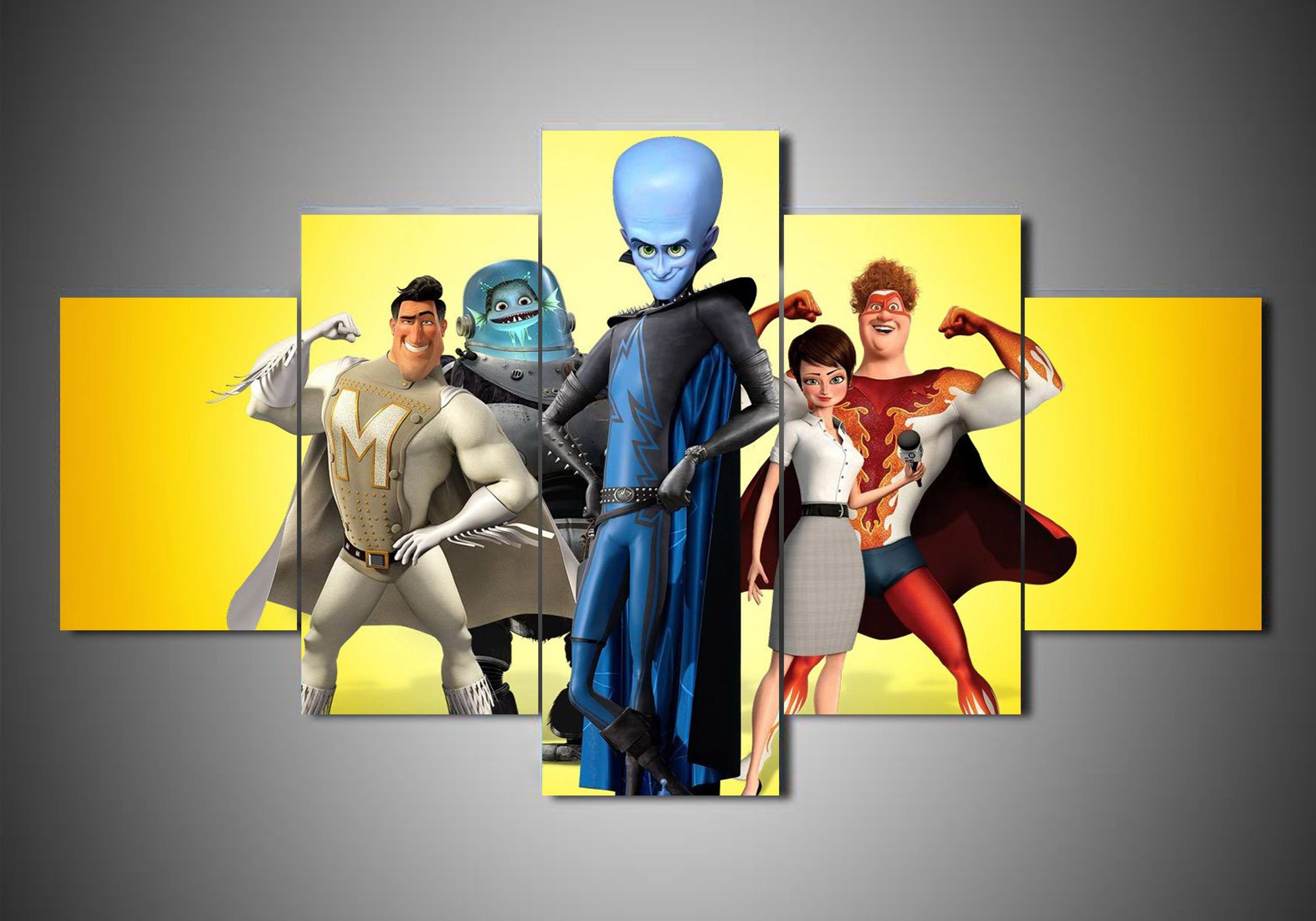 Megamind 2 - Catroon 5 Panel Canvas Art Wall Decor Megamind 2 - Catroon 5 Panel Canvas Art Wall Decor