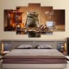 Mellow Coffee Beans - Nature 5 Panel Canvas Art Wall Decor