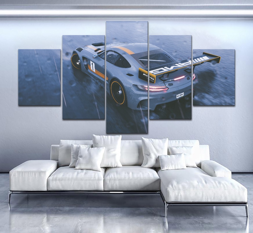 Mercedes GTR Car - 5 Panel Canvas Art Wall Decor Mercedes GTR Car - 5 Panel Canvas Art Wall Decor