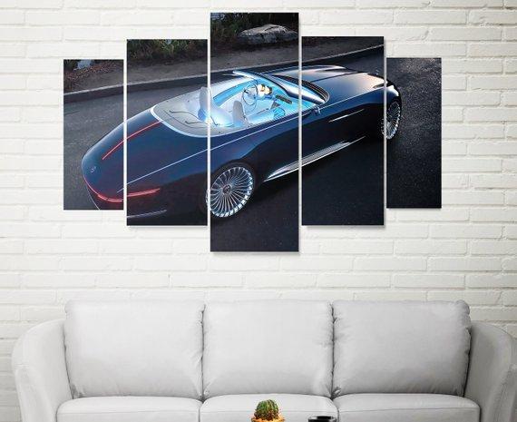 Mercedes Mybach - Automative 5 Panel Canvas Art Wall Decor Mercedes Mybach - Automative 5 Panel Canvas Art Wall Decor