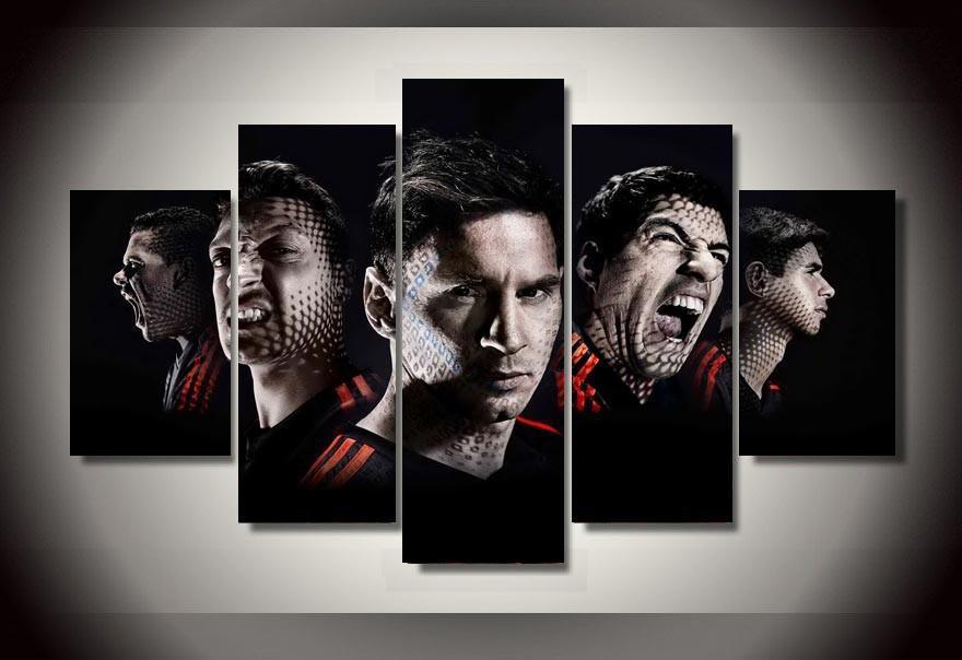 Messi The Football Champion - Famous Person 5 Panel Canvas Art Wall Decor Messi The Football Champion - Famous Person 5 Panel Canvas Art Wall Decor