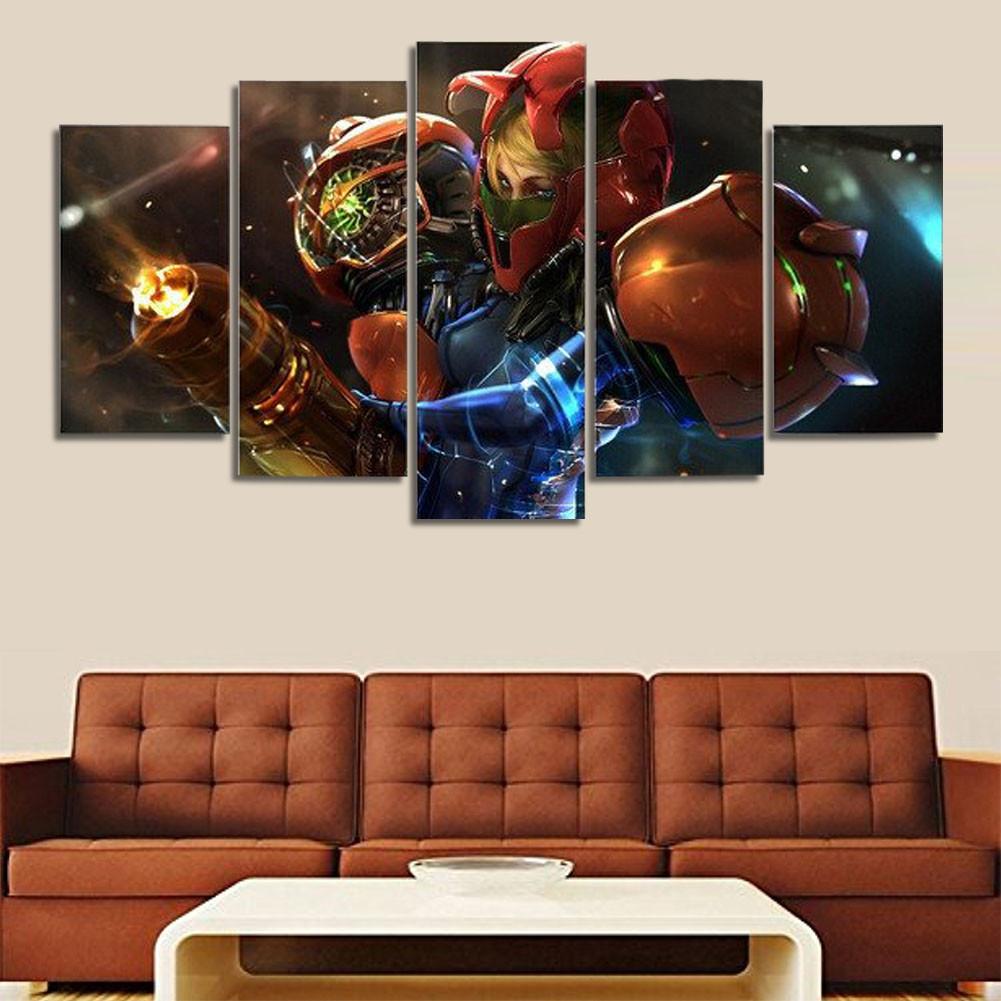 Metroid Prime Game - Gaming 5 Panel Canvas Art Wall Decor Metroid Prime Game - Gaming 5 Panel Canvas Art Wall Decor