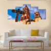 Mexican Colonial Traditional Church - Nature 5 Panel Canvas Art Wall Decor