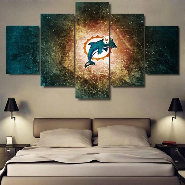 Miami Dolphins 1 - Sport 5 Panel Canvas Art Wall Decor Miami Dolphins 1 - Sport 5 Panel Canvas Art Wall Decor