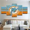 Miami Dolphins 2 - Sport 5 Panel Canvas Art Wall Decor