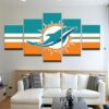 Miami Dolphins 28- Sport 5 Panel Canvas Art Wall Decor