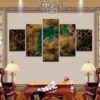 Miami Dolphins - Animal 5 Panel Canvas Art Wall Decor