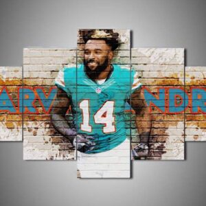 Miami Dolphins - Jarvis Landry - Sport 5 Panel Canvas Art Wall Decor