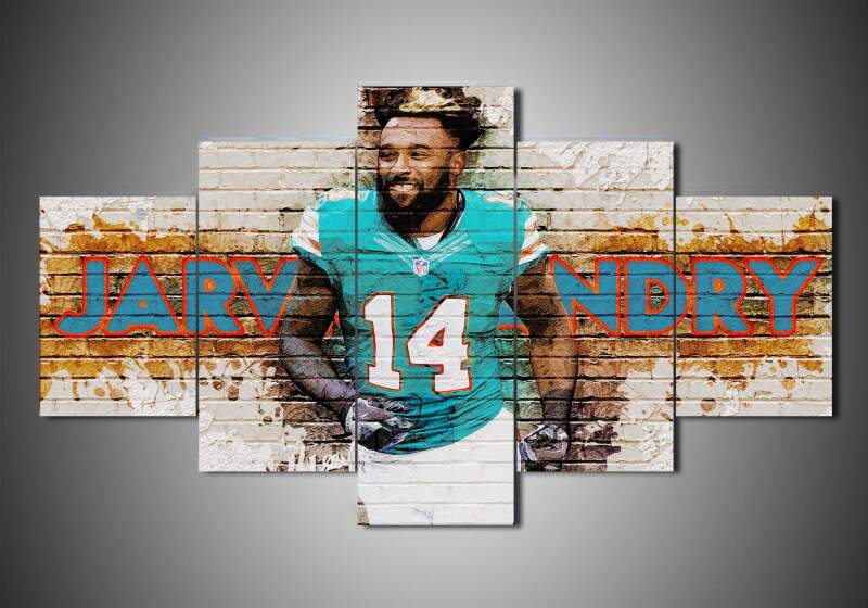 Miami Dolphins - Jarvis Landry - Sport 5 Panel Canvas Art Wall Decor Miami Dolphins - Jarvis Landry - Sport 5 Panel Canvas Art Wall Decor