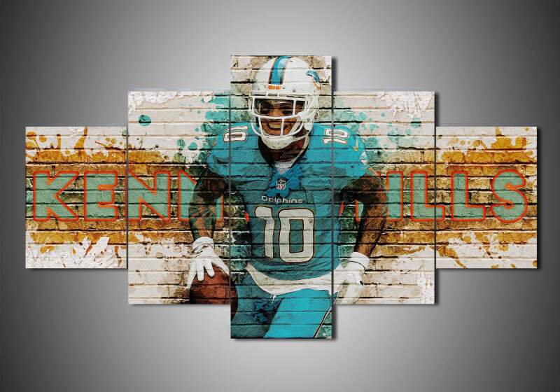 Miami Dolphins - Kenny Stills - Sport 5 Panel Canvas Art Wall Decor Miami Dolphins - Kenny Stills - Sport 5 Panel Canvas Art Wall Decor