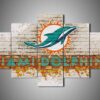 Miami Dolphins - Logo Team - Sport 5 Panel Canvas Art Wall Decor