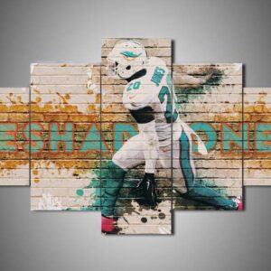 Miami Dolphins - Reshad Jones - Sport 5 Panel Canvas Art Wall Decor