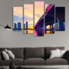 Miami Florida - Nature 5 Panel Canvas Art Wall Decor