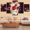 Miami Heat Basketball - Sport 5 Panel Canvas Art Wall Decor