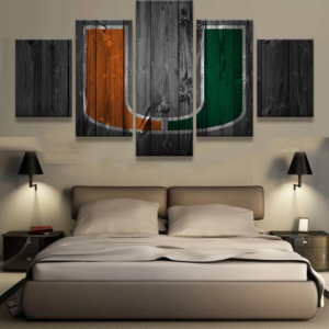 Miami Hurricanes 1 - Sport 5 Panel Canvas Art Wall Decor