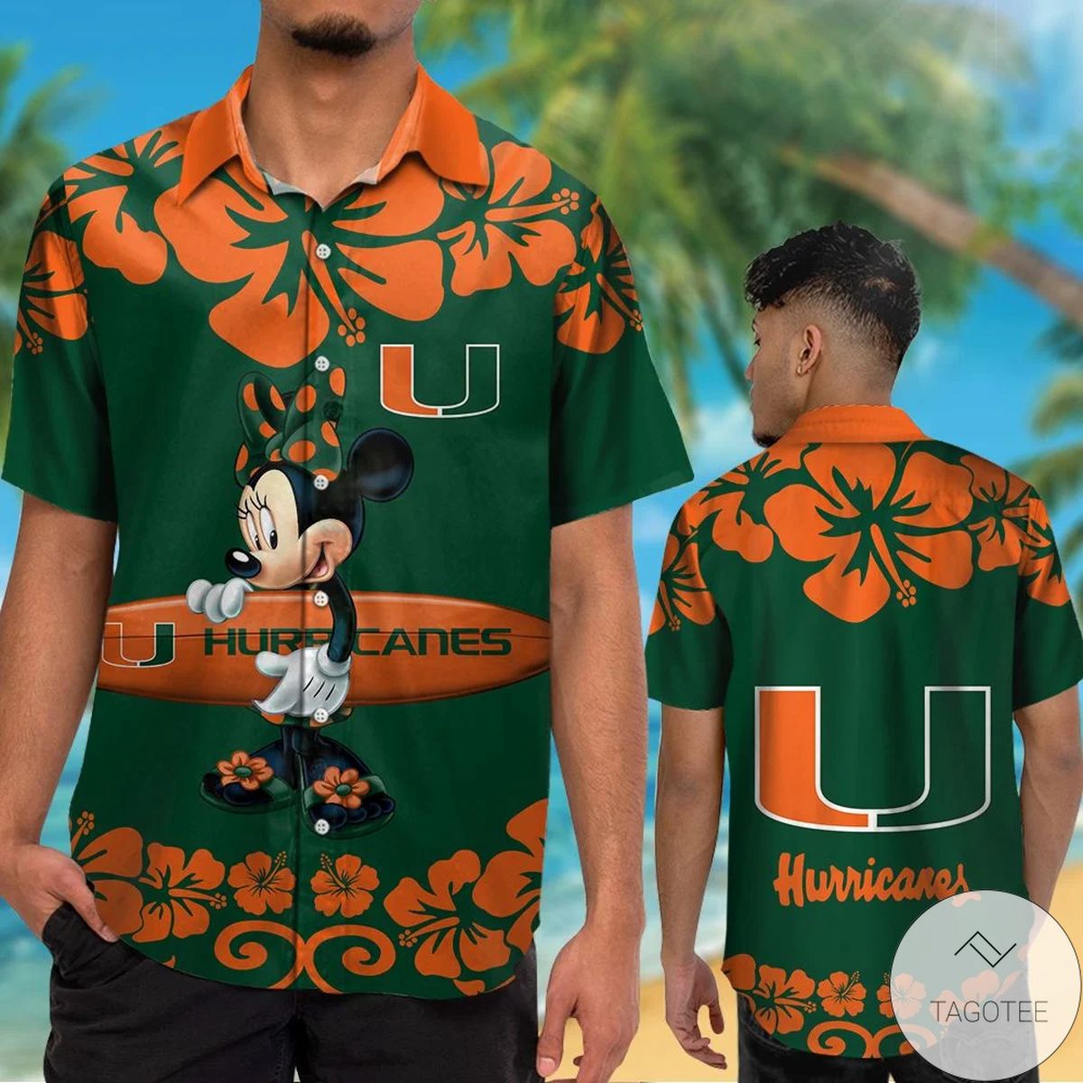 Miami Hurricanes & Minnie Mouse Hawaiian Shirt Miami Hurricanes & Minnie Mouse Hawaiian Shirt