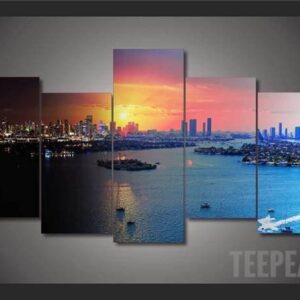 Miami - Nature 5 Panel Canvas Art Wall Decor