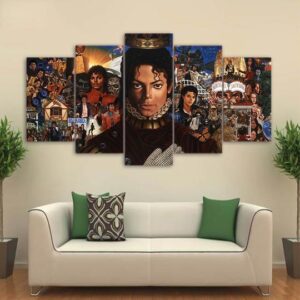 Michael Jackson Collage - Famous Person 5 Panel Canvas Art Wall Decor