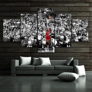 Michael Jordan 02 - Famous Person 5 Panel Canvas Art Wall Decor