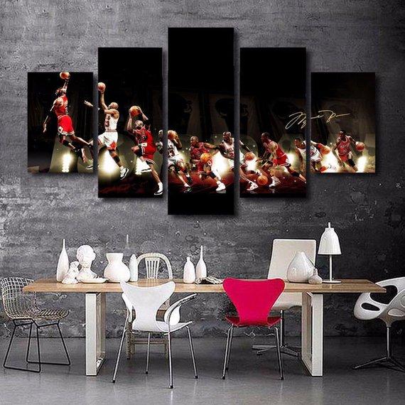 Michael Jordan Basketball Years - Sport 5 Panel Canvas Art Wall Decor Michael Jordan Basketball Years - Sport 5 Panel Canvas Art Wall Decor