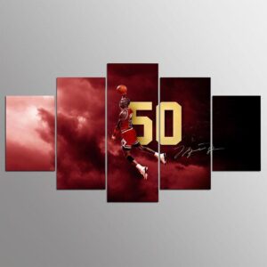 Michael Jordan Signature Celebrity - Famous Person 5 Panel Canvas Art Wall Decor