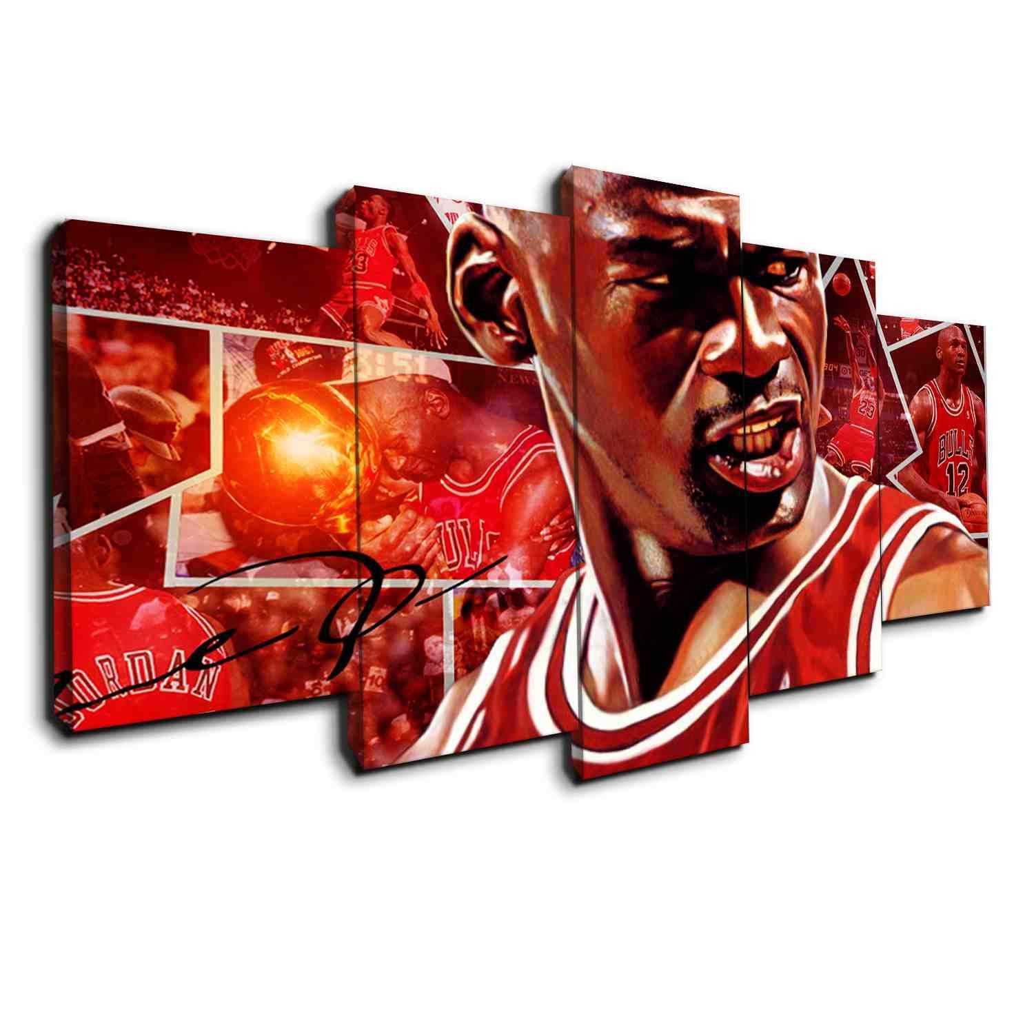 Michael Jordan The Legend - Sport 5 Panel Canvas Art Wall Decor Michael Jordan The Legend - Sport 5 Panel Canvas Art Wall Decor