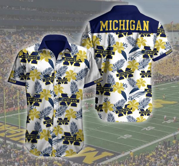 Michigan Wolverines Football Hawaiian Shirt Summer Button Up Michigan Wolverines Football Hawaiian Shirt Summer Button Up