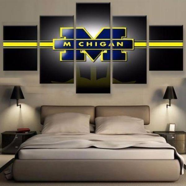 Michigan - Sports 5 Panel Canvas Art Wall Decor Michigan - Sports 5 Panel Canvas Art Wall Decor