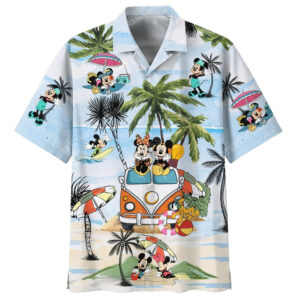 Mickey Mouse And Minnie Mouse Summer Time Hawaiian Shirt