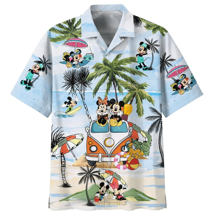 Mickey Mouse And Minnie Mouse Summer Time Hawaiian Shirt Mickey Mouse And Minnie Mouse Summer Time Hawaiian Shirt