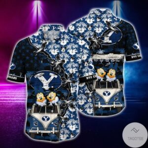Mickey Mouse Byu Cougars Ncaa Hawaiian Shirt