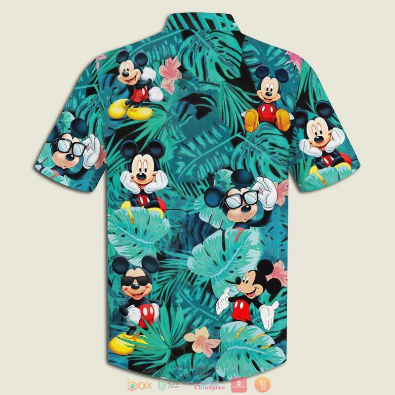 Mickey Mouse Flowers And Leaves Hawaiian Shirt Mickey Mouse Flowers And Leaves Hawaiian Shirt