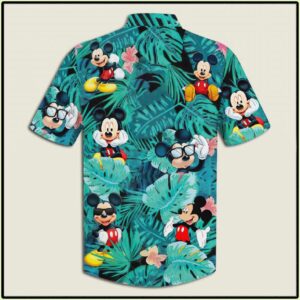 Mickey Mouse Flowers And Leaves Youth And Adult Hawaiian Shirt