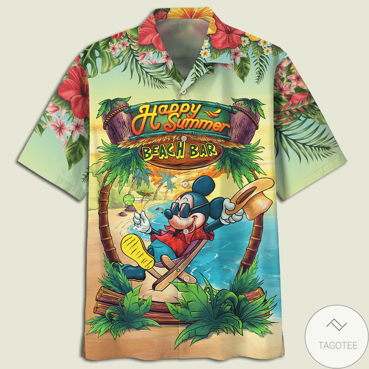 Mickey Mouse Happy Summer Beach Bar Hawaiian Shirt Mickey Mouse Happy Summer Beach Bar Hawaiian Shirt