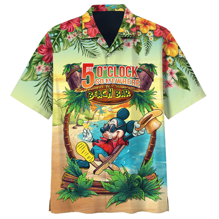 Mickey Mouse Its 5 O Clock Somewhere Hawaiian Shirt Mickey Mouse Its 5 O Clock Somewhere Hawaiian Shirt